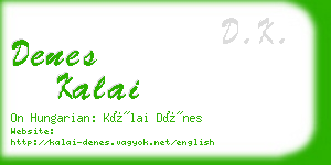 denes kalai business card